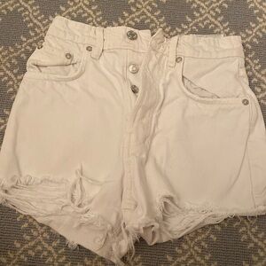 Zara white jean shorts